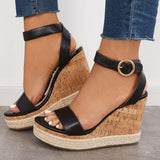 Myquees Open Toe Platform Slingback Wedge Ankle Strap Sandals