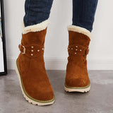Myquees Non Slip Snow Ankle Boots Warm Fur Lined Slip on Booties