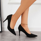 Myquees Pointed Toe Plain Stiletto High Heels Office Dress Pumps