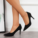 Myquees Pointed Toe Plain Stiletto High Heels Office Dress Pumps