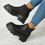 Myquees Women's Casual All-Match Platform Boots