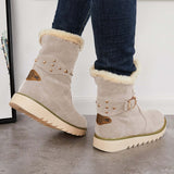 Myquees Non Slip Snow Ankle Boots Warm Fur Lined Slip on Booties