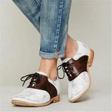 Myquees Casual Round Toed Plain Color Block Flat Shoes