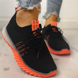 Myquees Colorblock Knitted Breathable Lace-Up Sneakers