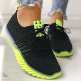 Myquees Colorblock Knitted Breathable Lace-Up Sneakers