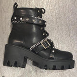 Myquees Multicolor/Black Fashion Martin Boots