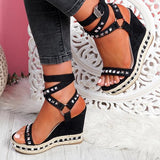 Myquees Daily Numy Wedge Rock Studs Sandals