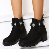 Myquees Chunky Platform Heel Chelsea Ankle Boots Lug Sole Booties