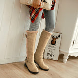 Myquees Warm Knee High Snow Boots Winter Fur Lined Riding Boots