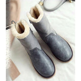 Myquees Non Slip Waterproof Snow Anke Boots Warm Fur Lined Booties