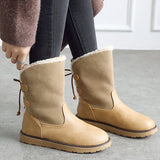 Myquees Non Slip Waterproof Snow Anke Boots Warm Fur Lined Booties