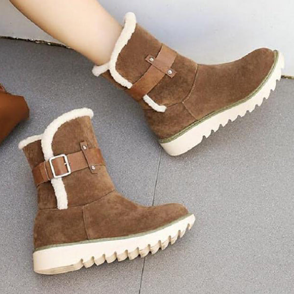 Myquees Warm Non Slip Ankle Snow Boots Winter Fur Lining Booties