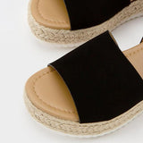 Myquees Burlap Espadrille Platform Sandals