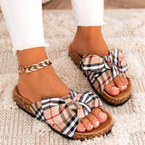 Myquees Women Comfy Classic Plaid Summer Sandals