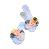 Myquees Multi-Color Floral Clear Jelly Sandals
