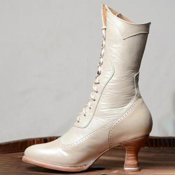 Myquees Elegant Ruched Vintage Boots