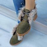 Myquees Lace-Up Fur Lined Winter Ankle Boots