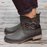 Myquees Women Comfy Buckle Outdoor Boots
