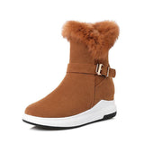 Myquees Women Fur Winter Snow Boots
