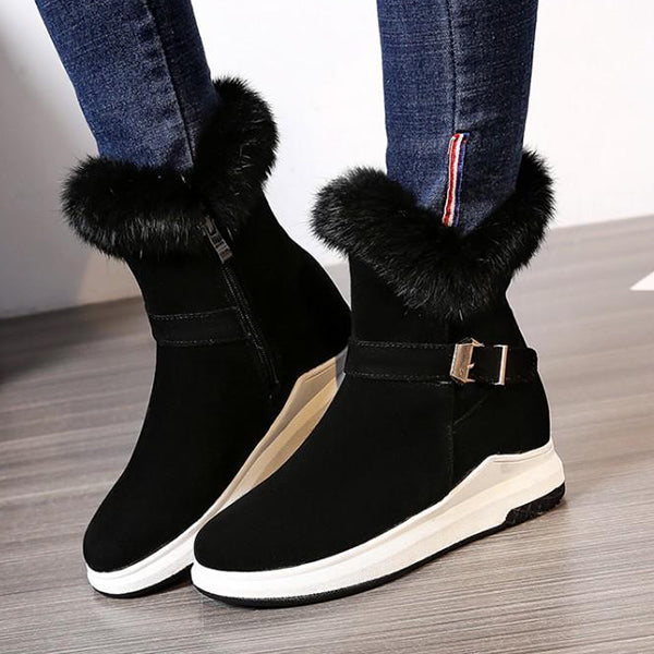 Myquees Women Fur Winter Snow Boots