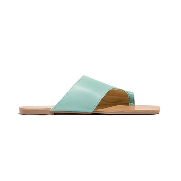 Myquees Mint Strap Detailing Slip On Sandals