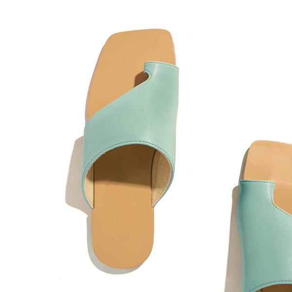 Myquees Mint Strap Detailing Slip On Sandals