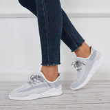 Myquees Lightweight Slip on Running Sneakers Knit Walking Shoes