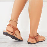 Myquees Summer T-Strap Thong Sandals Flat Flip Flops Ankle Strap Sandals