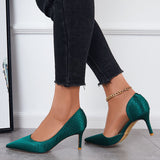 Myquees Cutout High Heels Pumps Pointed Toe Slip on Stiletto Dress Shoes