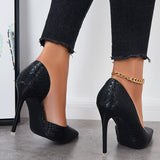 Myquees Pointed Toe High Heel Pumps Slip On Stiletto Party Shoes