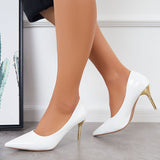 Myquees Women Stiletto Pumps Pointed Toe High Heels Dress Shoes