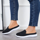 Myquees Black Breathable Loafers Slip on Mesh Knit Flats Walking Shoes