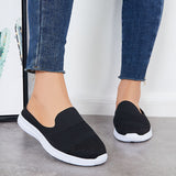 Myquees Black Breathable Loafers Slip on Mesh Knit Flats Walking Shoes