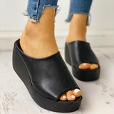 Myquees Summer Simple Comfy Slip-on Wedges