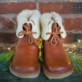 Myquees Women Winter Vintage Boots Warm Unisex Lace-up Shoes