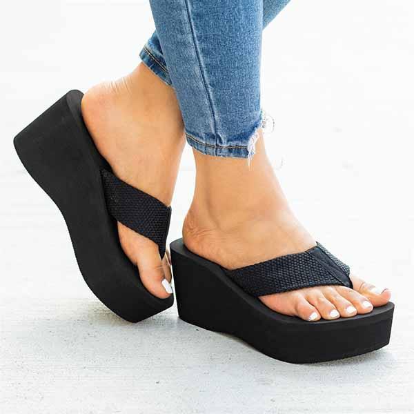 Myquees Flip-flops Foam Wedge Heel Sandals