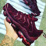 Myquees Solid Color Air Cushion Burgundy Sneakers