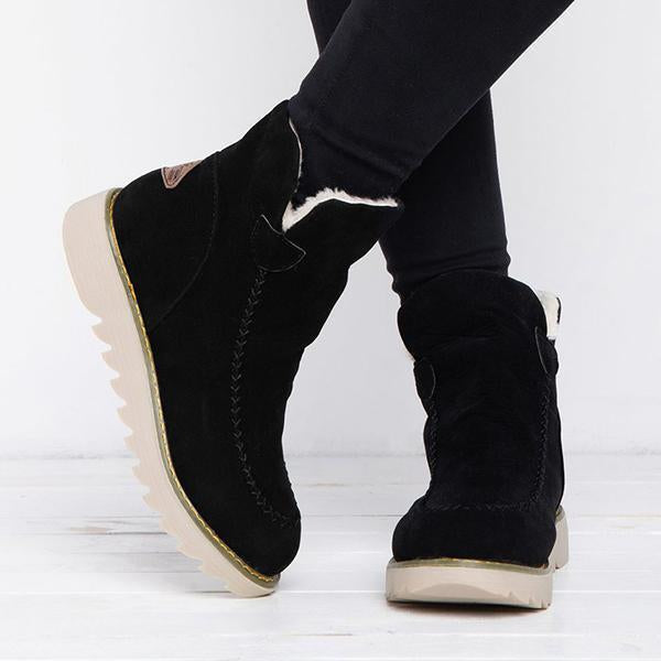 Myquees  Fur Lining Ankle Snow Boots
