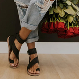 Myquees Fashion Flip-flops Flat Heel Buckle Strap Sandals