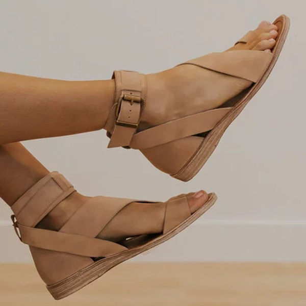 Myquees Fashion Flip-flops Flat Heel Buckle Strap Sandals