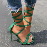 Myquees Lace-Up Closure Single Sole Heels