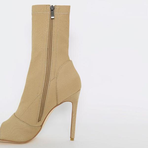 Myquees Peep Toe Ankle Boots