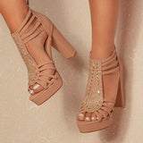 Myquees Daily Gem Platform Chunky Heels