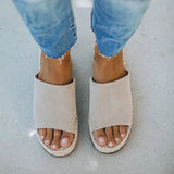 Myquees Daily Faux Suede Espadrille Flatform Sandals