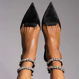 Myquees Patent Leather Pointed Toe Adjustable Ankle Strap Flats