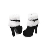 Myquees Christmas High-Heeled Bow Side Zipper Boots
