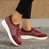 Myquees Casual Knitted Breathable Slip-Ons Sneakers