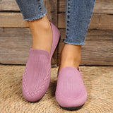 Myquees Casual Knitted Solid Color Flats