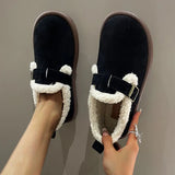 Myquees Casual Faux Suede Thick Plush Lined Flats