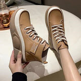 Myquees Vintage Thick Soled High Top Casual Boots